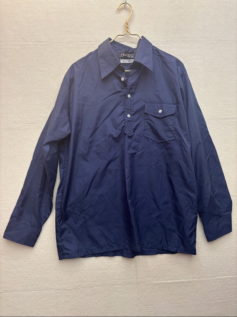 Obermeyer Lightweight Long Sleeve Button Pullover Vintage Wind Shirt Large Blue